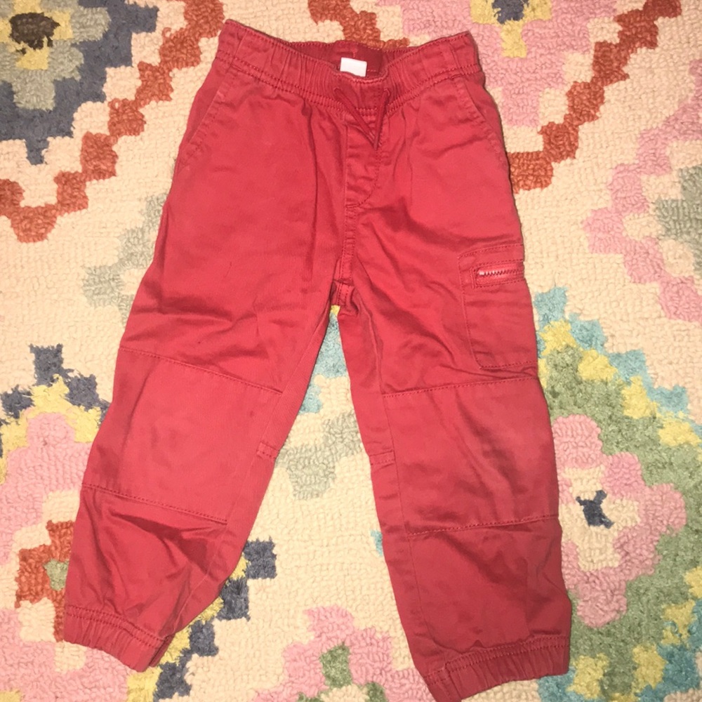 Bright red cargo pants